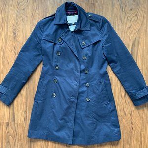 Banana Republic Classic Navy Trench Coat Petite XS